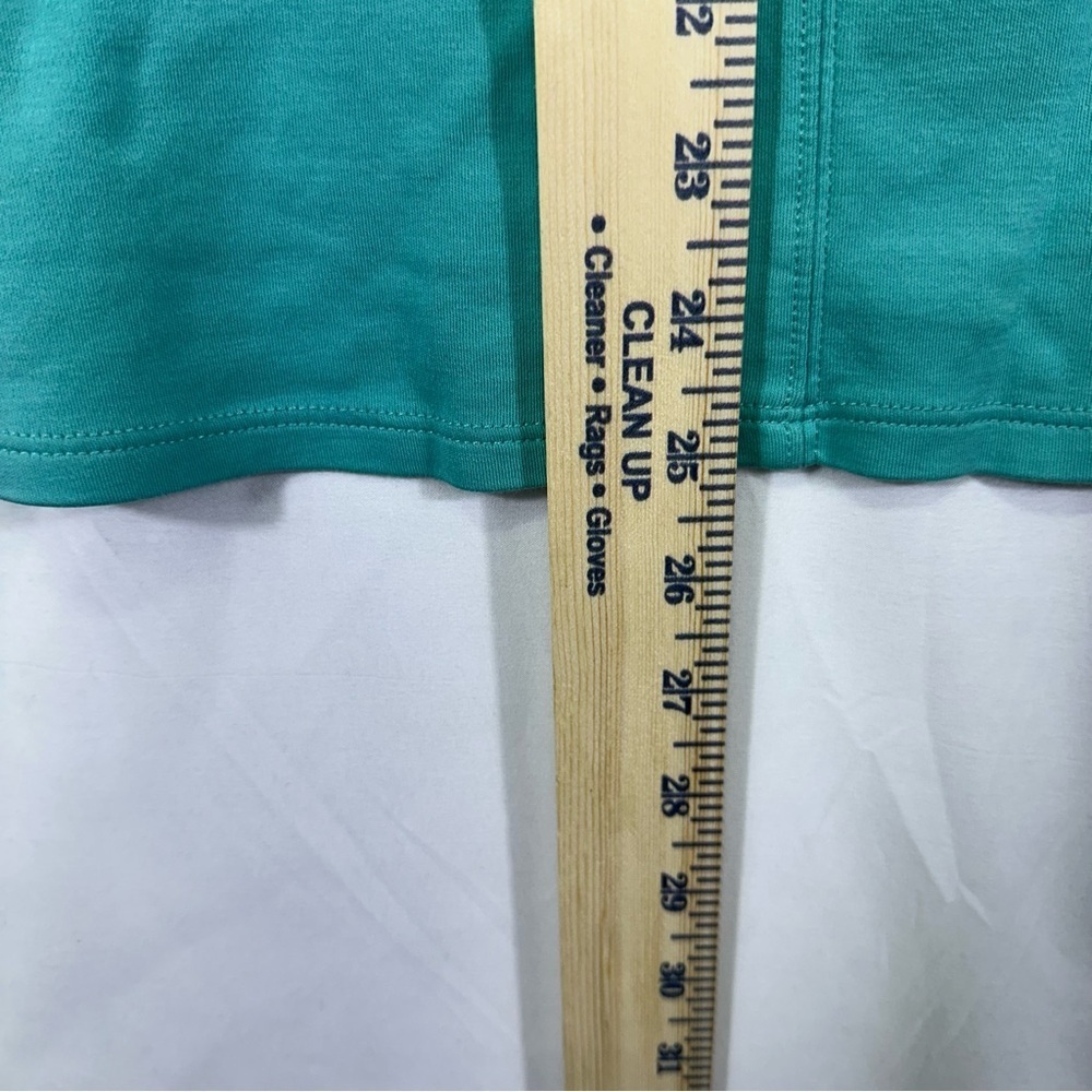 Isaac Mizrahi Live Essentials Teal V-Neck Short Sleeve Top Size S - Picture 7 of 7